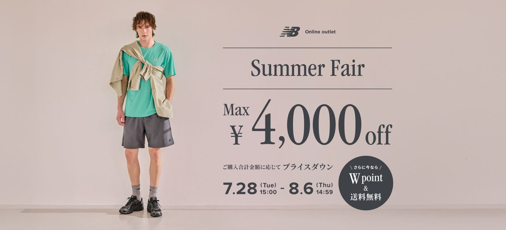 【期間限定】ご購入合計金額に応じてプライスダウン　Wポイント ＆ 送料無料キャンペーン同時開催　8月6日(木) 14:59まで