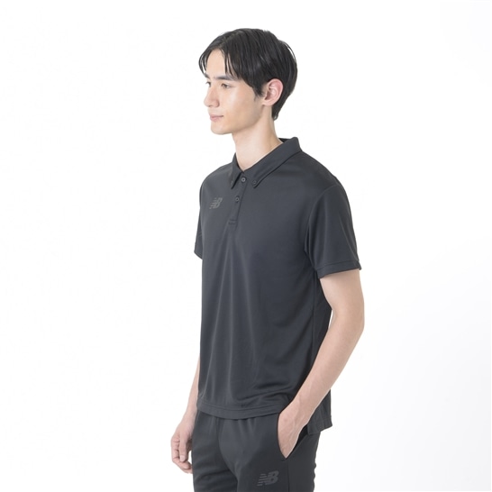 Black Out Collection Poly Stripe Knit Button Down Polo Shirt