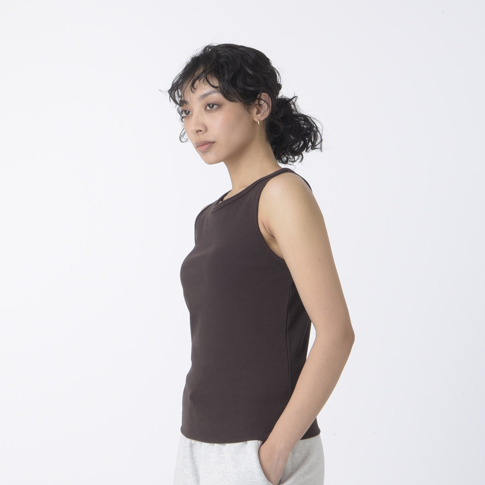 Linear Heritage Rib Knit Racer Tank