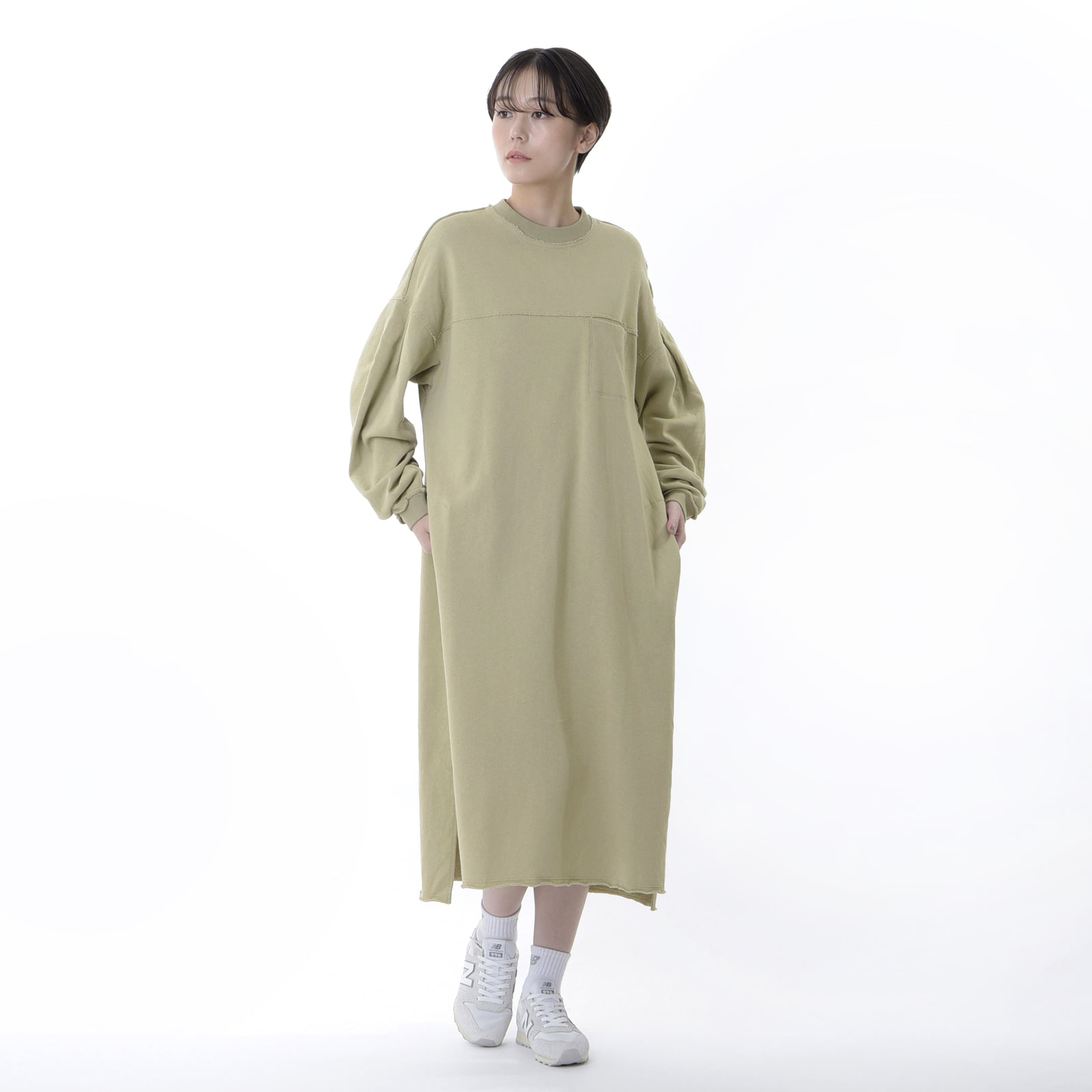 900 French Terry Tuck Sleeve Dress