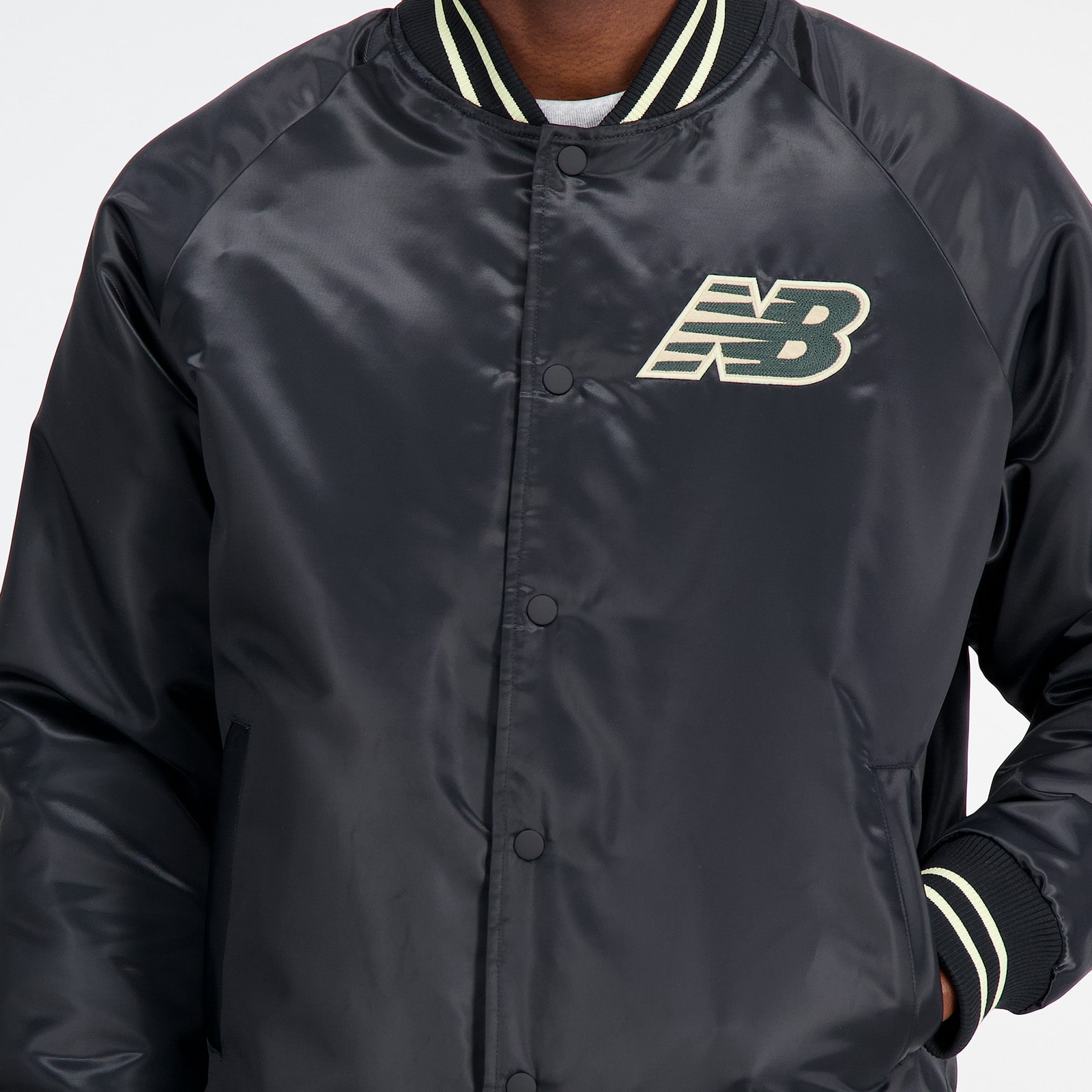 Athletics Varsity 얇은 코튼 새틴 폭격기 재킷