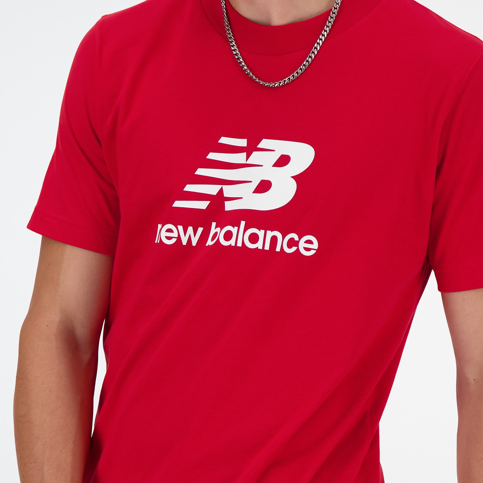 New Balance Stacked Logo 짧은 슬리브 티셔츠