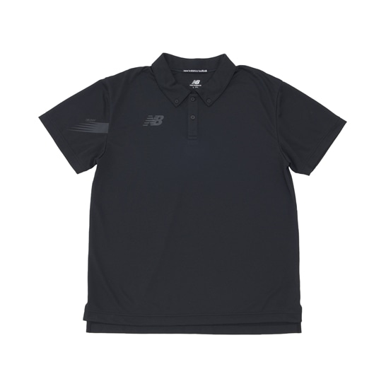 Black Out Collection Poly Stripe Knit Button Down Polo Shirt