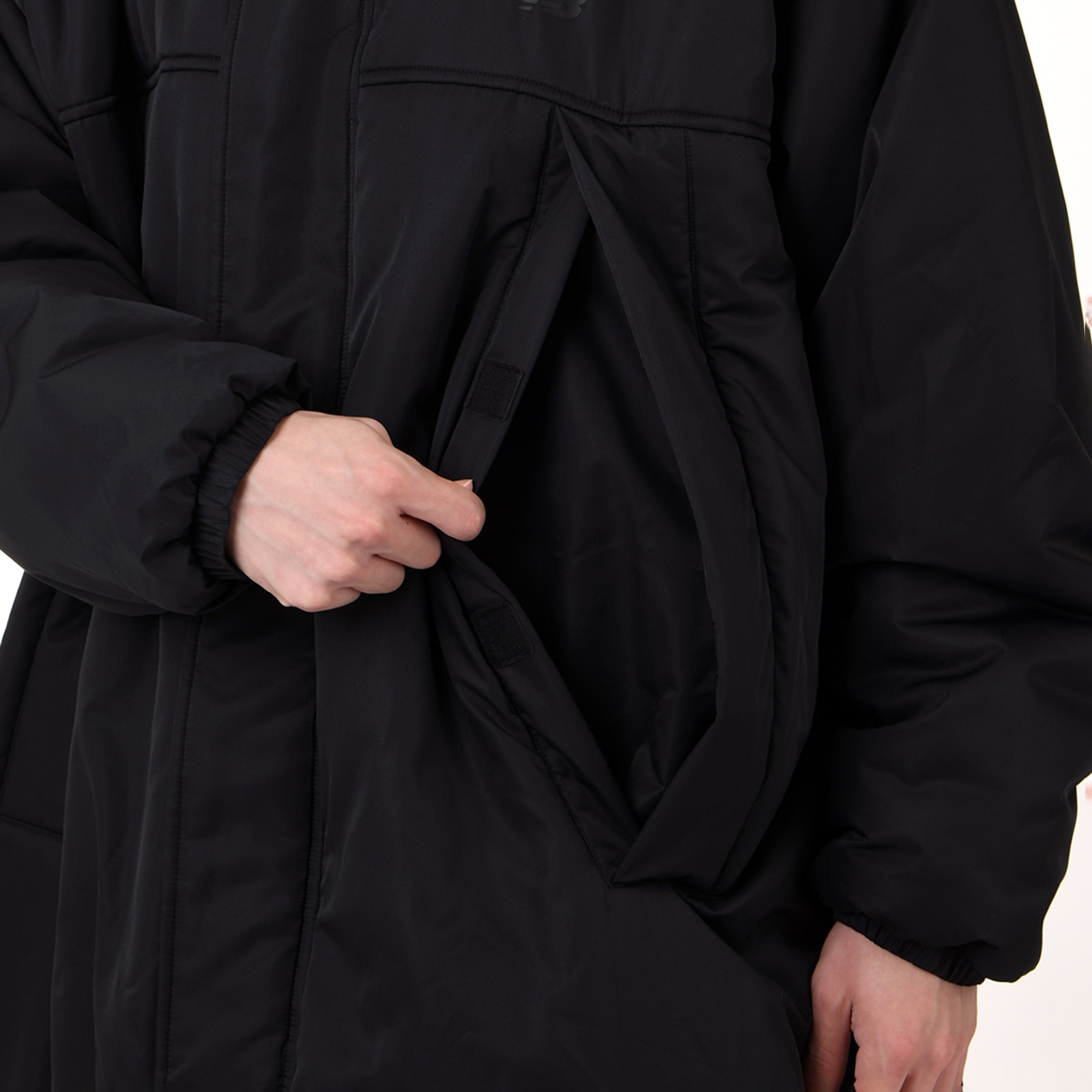 MFO padded long hooded jacket
