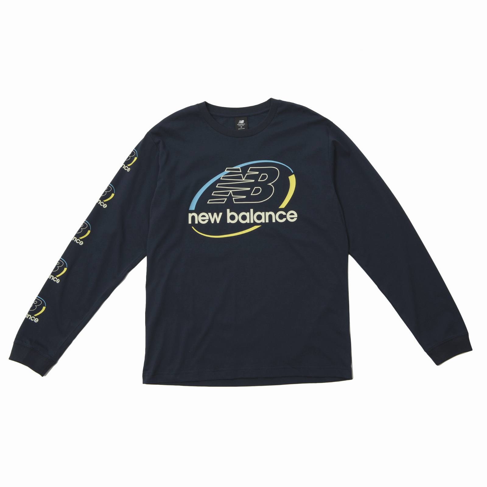 NB Athletics サーキュラースタックドNBロゴ ロングスリーブTシャツ