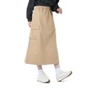 MFO女式弹性斜纹织侧口袋裙