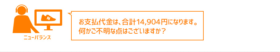 The total payment amount will be 14,904 yen. Do you have any questions?